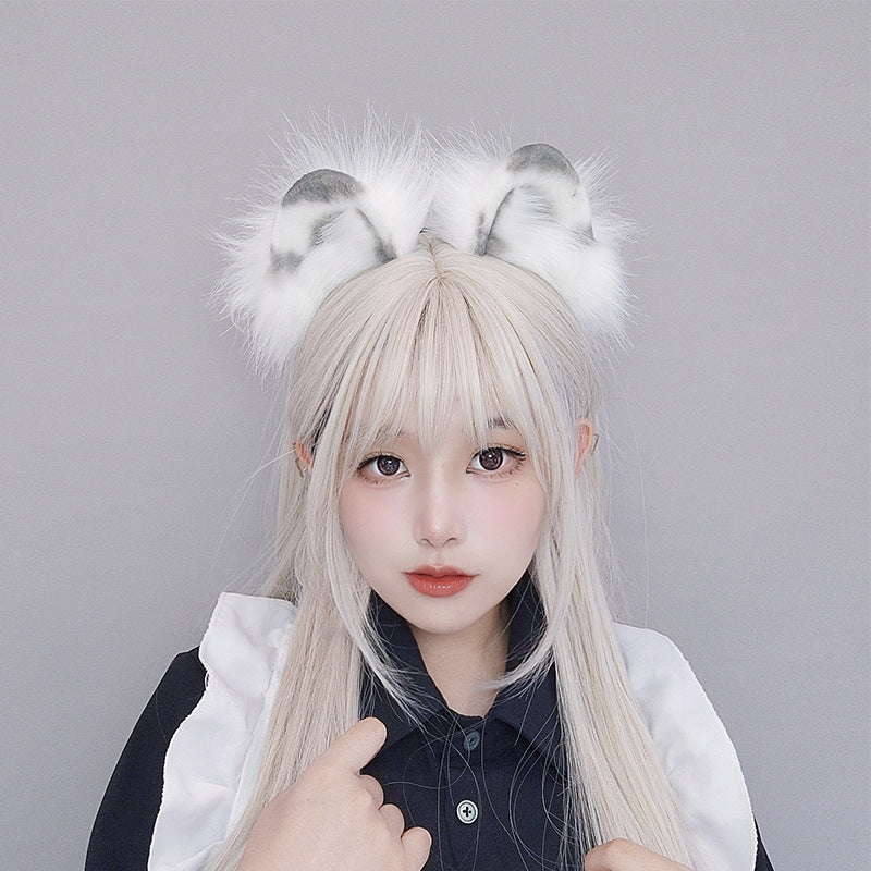 Handmade Realistic Animal Ear Headband Ancient Style Ink Painting Hair Accessories Plush Fox Ear Headwear Cat Ear Sheep Ear Comic Con Props Hairband