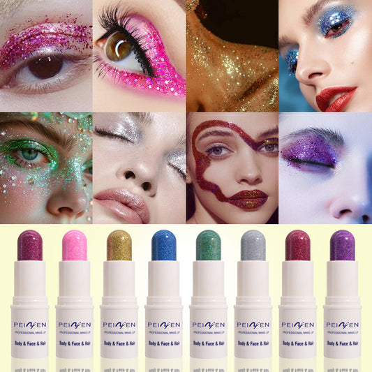 Eyeshadow Stick Multi-Functional Shiny Makeup Paste Multi-Color Flashing Highlight Body Paint Stage