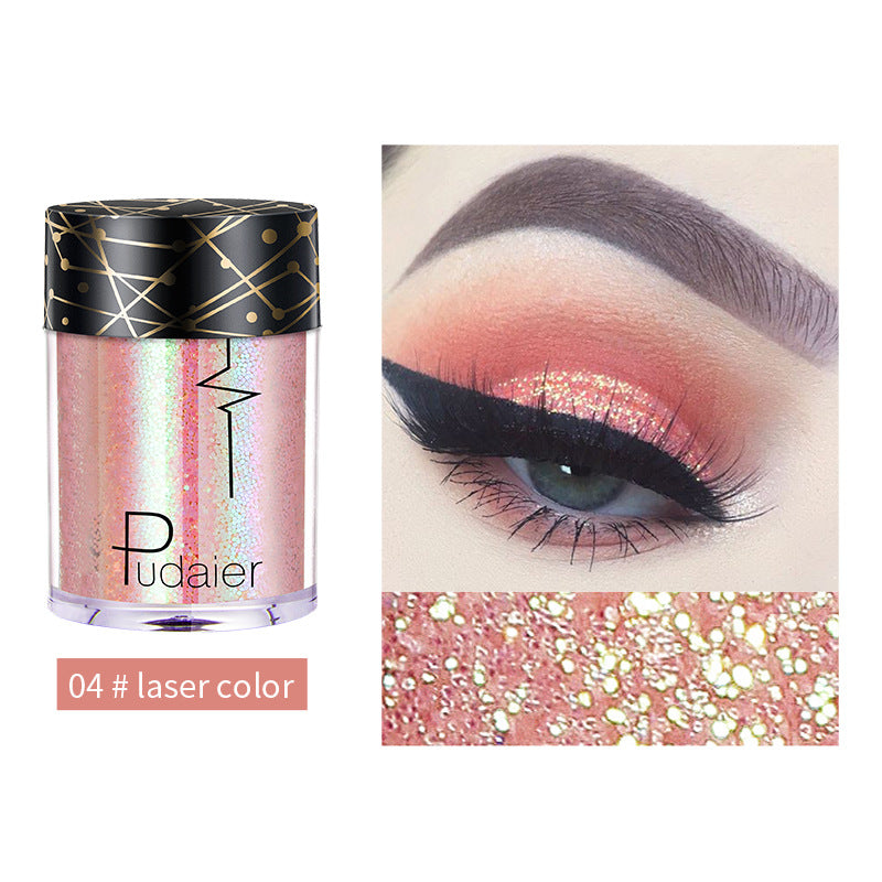 Pudaier Monochrome Eyeshadow Glitter Sequins Mermaid Princess Pearlescent Easy-to-Color 36 Colors Eyeshadow