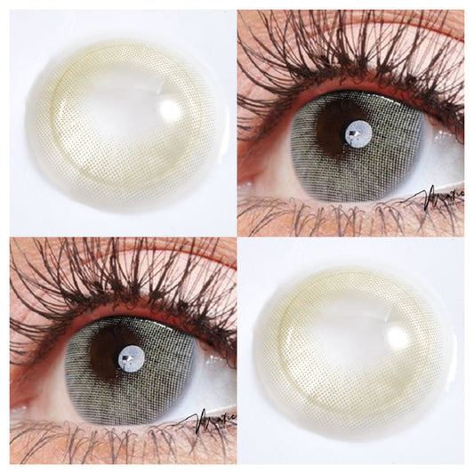 【 1-Day 10Pcs】Lemon-Grey Daily Color Contact Lenses【Prescription】