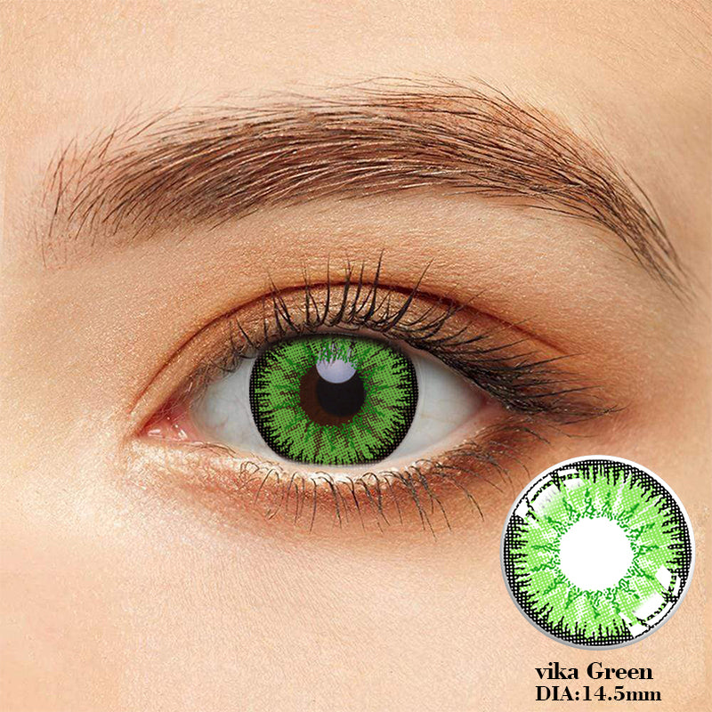 Vika Tricolor Green Color Contact Lenses【PRESCRIPTION】