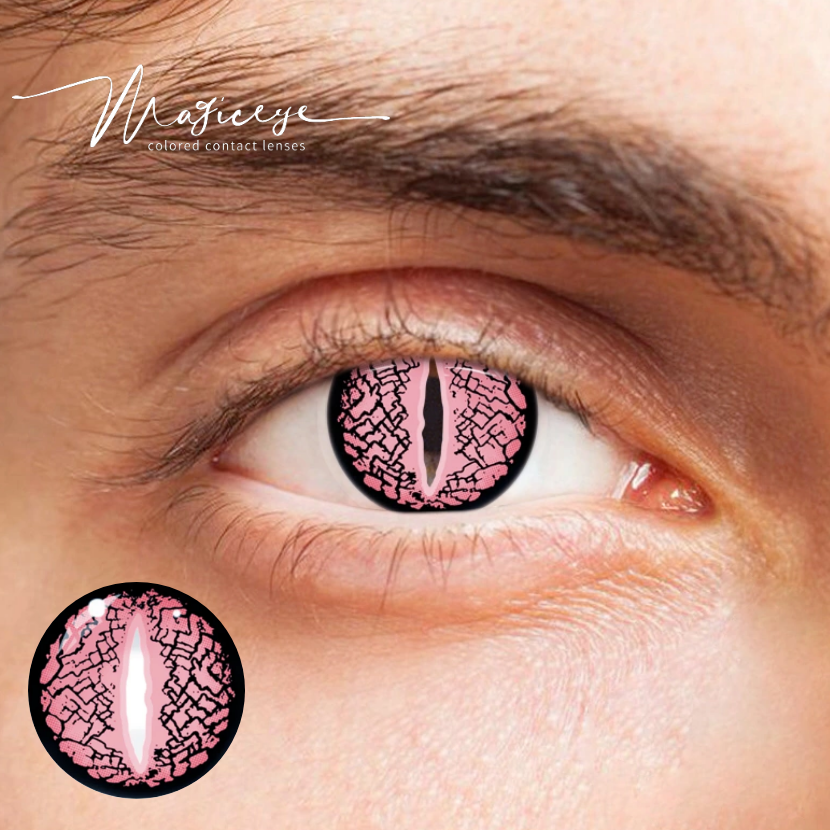 Lizard Eye Cosplay Pink Color Contact Lenses