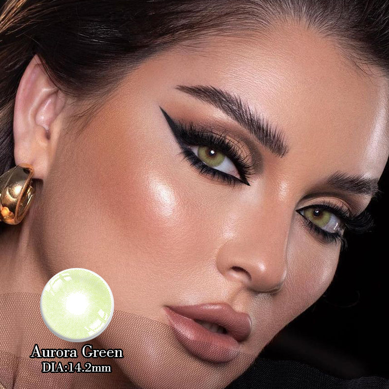 【 1-Day 10Pcs】Aurora Yellow Daily Colored Contact Lenses【Prescription】