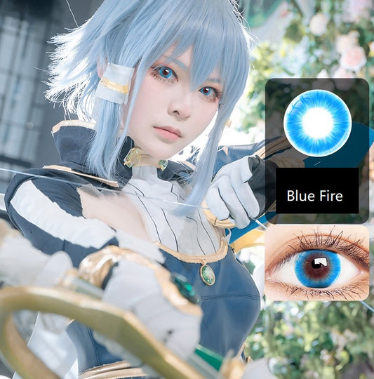 Blue Fire Cosplay Contact Lenses【PRESCRIPTION】