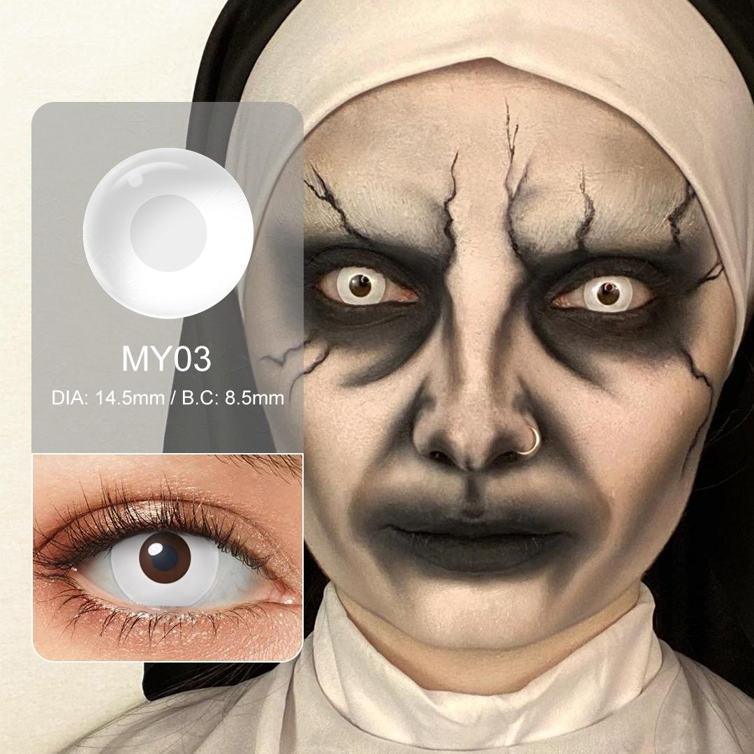 Crazy Lenses Halloween Contact Lenses Blind White Cosplay Contact Lenses Blackout Contacts Anime Accessories For Masquerade