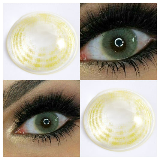 【 1-Day 10Pcs】Aurora Yellow Daily Colored Contact Lenses【Prescription】