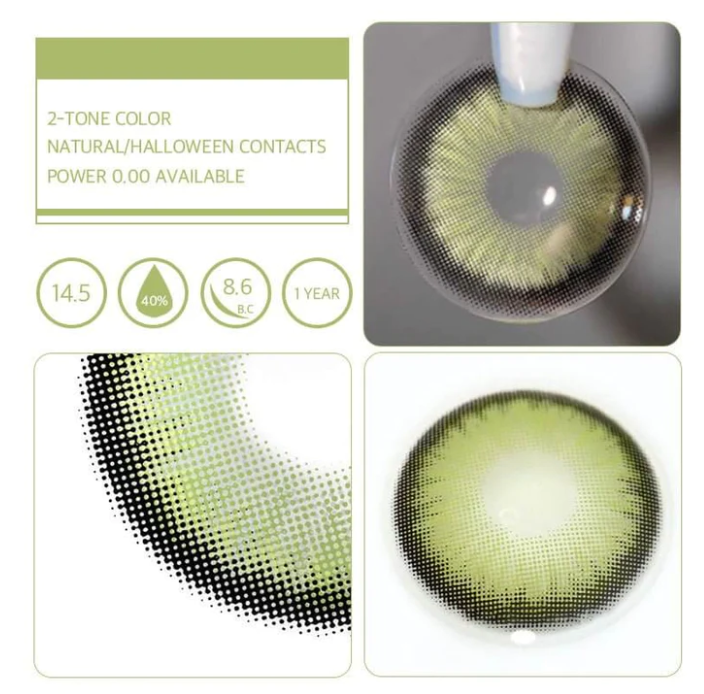 【 1-Day 10Pcs】DAWN Green Daily Contact Lenses【PRESCRIPTION】