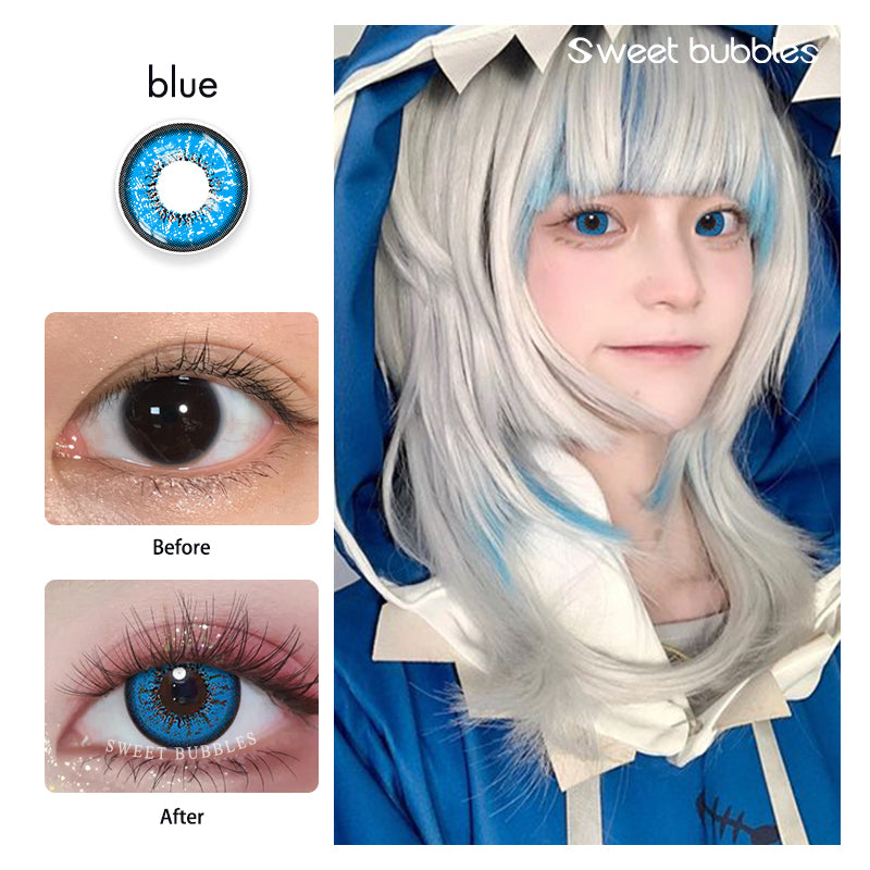 Love Word Blue Crazy Color Contact Lenses【PRESCRIPTION】