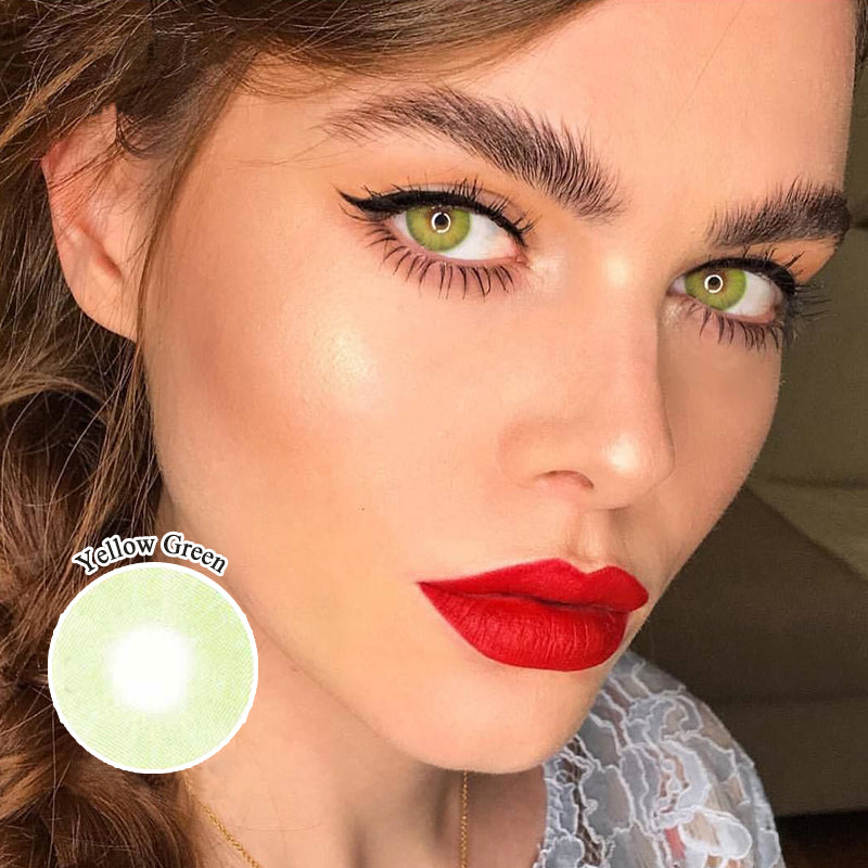 【 1-Day 10Pcs】Aurora Yellow Daily Colored Contact Lenses【Prescription】