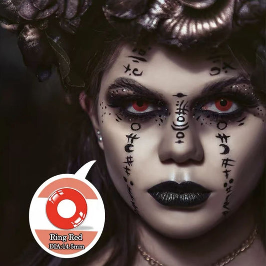 Red Block Halloween Color Contact Lenses