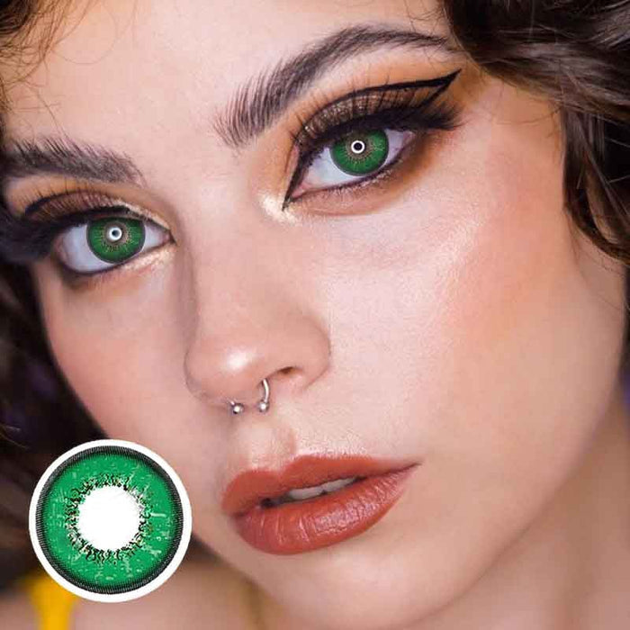 Love Word Green Cosplay Color Contact Lenses【PRESCRIPTION】
