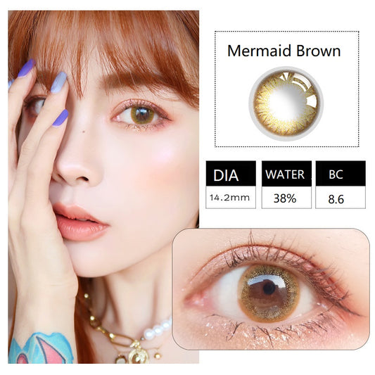 Mermaid Gold Brown Prescription Colored Contact Lenses