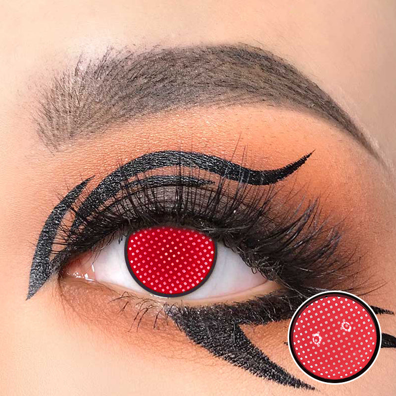 Red Mesh Black Cosplay Contact Lenses