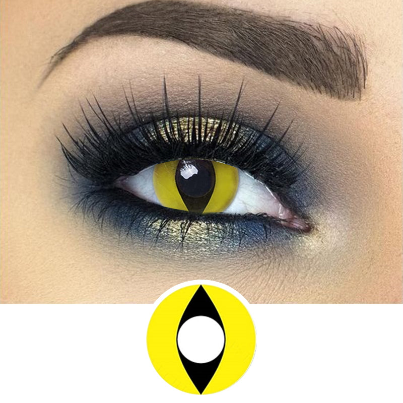Yellow Cat Eye Halloween Color Contact Lenses