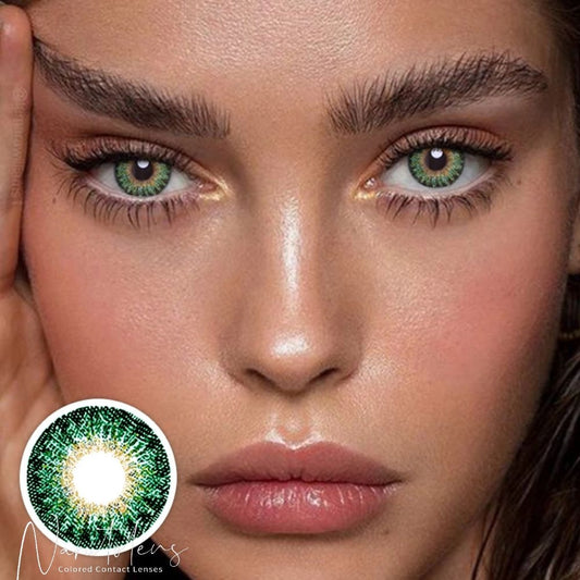 【HOT】Forest Ember Diamond Green Color Contact Lenses