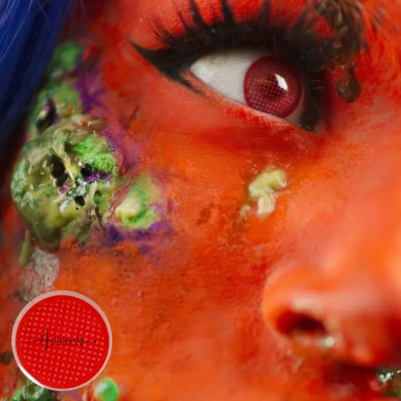 Red Mesh Cosplay Color Contact Lenses
