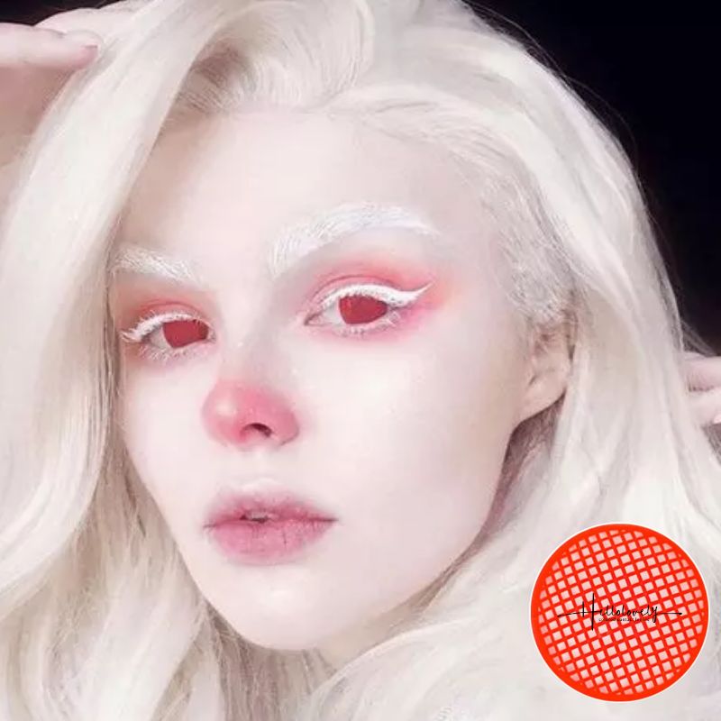 Red Mesh Cosplay Color Contact Lenses