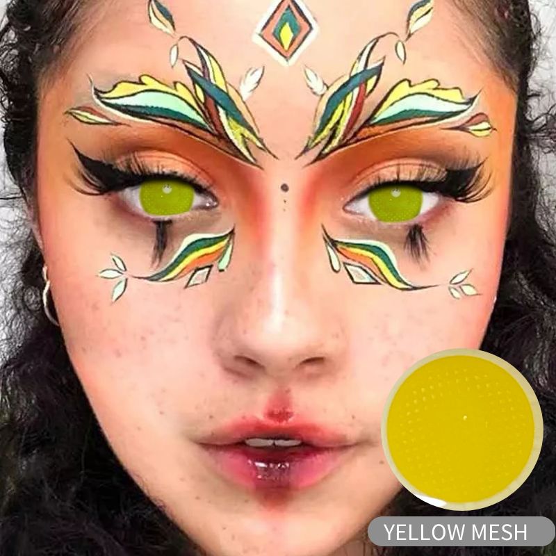 Yellow Mesh Cosplay Color Contact Lenses